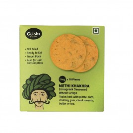 Gulabs Tiny Methi Khakhra Fenugreek Seasoned Wheat Crisps  Box  10 pcs